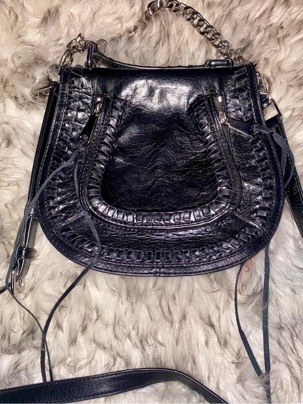 Rebecca Minkoff Small Vanity Saddle Bag leather crossbody bag
